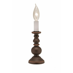 8 Inch High Oxidized Bronze Shadeless Candle Lamp