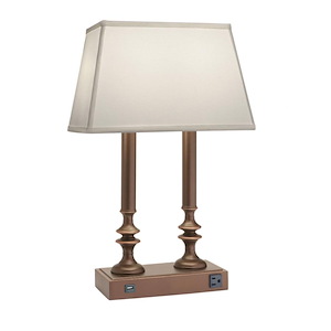 1 Light 2 Column Desk Lamp with USB and outlet-23 Inches Tall