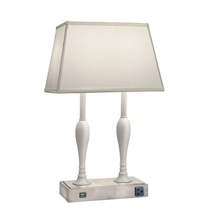 1 Light 2 Column Desk Lamp with USB and outlet-22 Inches Tall