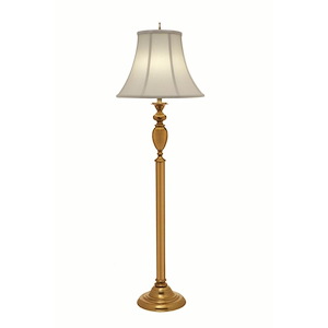 60 Inch High Umbered Brass Floor Lamp