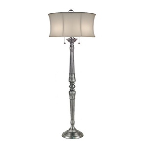 62 Inch High Pewter Traditional Style Double Pull Chain FLOOR LAMP