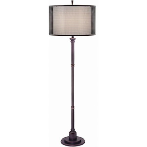 63 Inch High Oxidized Bronze &amp; Perforated Metal Shade  FLOOR LAMP