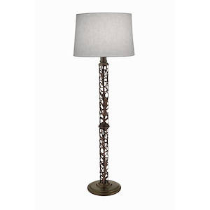 61 Inch High Oxidized Bronze Branches Laser Cut Floor Lamp