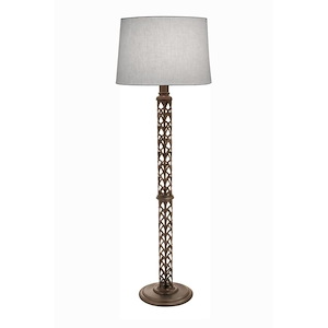 61 Inch High Oxidized Bronze Cathedral Laser Cut Floor Lamp