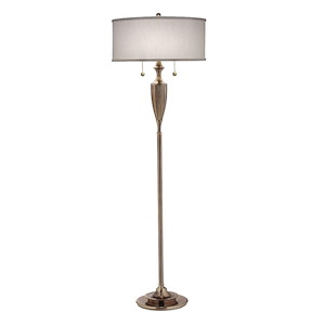 59 Inch High Burnished Brass Retro Double Pull Chain FLOOR LAMP