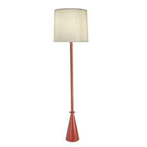 61.5 Inch High Maple Leaf Red Contemporary Floor Lamp