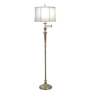 66 Inch High Burnished Brass Swing Arm Floor Lamp