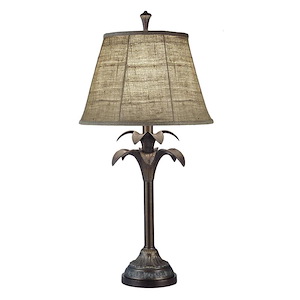 33 Inch High Bombay Palm Leaf Table Lamp
