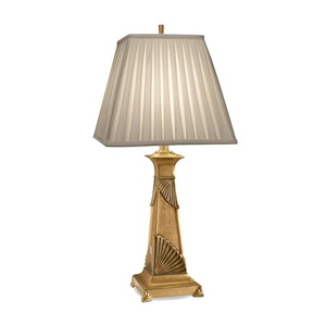 30 Inch High French Gold Square Footed Table Lamp