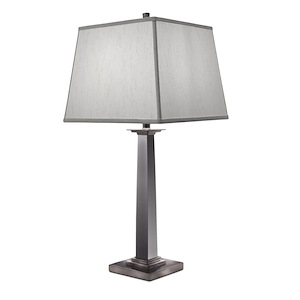 33 Inch High Black Nickel Square Contemporary Table Lamp