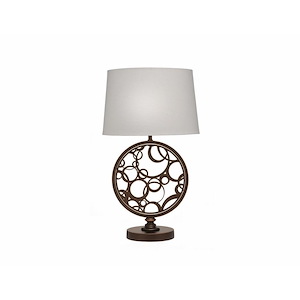 26 Inch High Oil Rubbed Bronze Laser Cut Bubbles Table Lamp