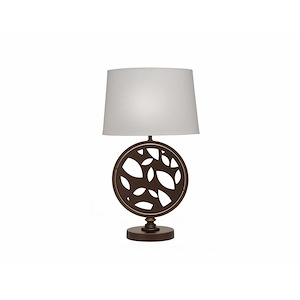 26 Inch High Oil Rubbed Bronze Laser Cut Lyrical Table Lamp