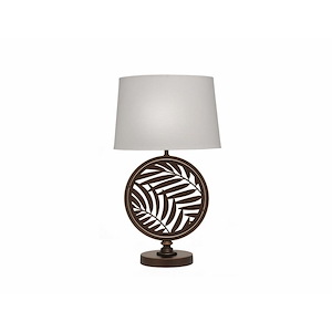 26 Inch High Oil Rubbed Bronze Laser Cut Palm Table Lamp