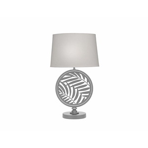 26 Inch High Silver PC Laser Cut Palm Table Lamp