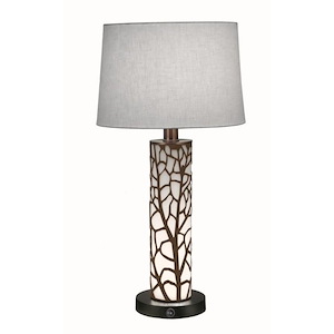 29 Inch High Oil Rubbed Bronze Laser Cut Branches &amp; Opal Acrylic Nightlight Table Lamp