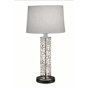 29 Inch High Silver PC Laser Cut Honeycomb Table Lamp