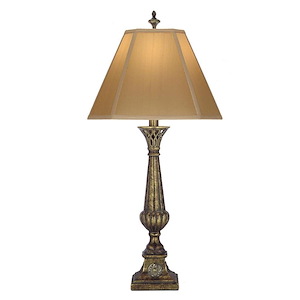 35 Inch High Amber Tortoise Shell Table Lamp