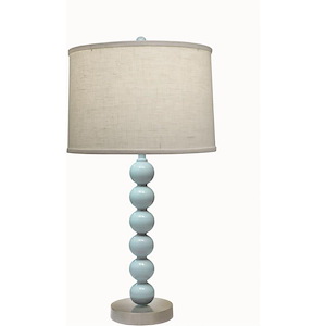 25 Inch High Gloss Light Blue &amp; Satin Nickel Ball Table Lamp