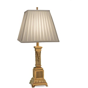 30 Inch High French Gold Square Footed Table Lamp