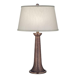26 Inch High Antique Copper Hammered Table Lamp