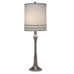 32 Inch High Antique Nickel Trumpet Table Lamp
