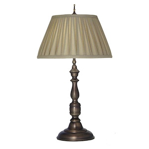 28 Inch High Antique Old Bronze Table Lamp