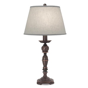 30 Inch High Oxidized Bronze Candlestick Table Lamp