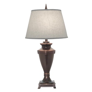 32 Inch High Oxidized Bronze Footed Urn Table Lamp