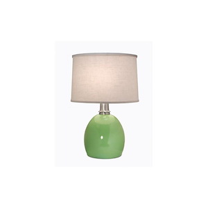 23 Inch High Gloss Light Green &amp; Satin Nickel Dome Table Lamp