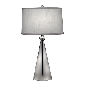 27 Inch High Satin Nickel Tapered Table Lamp