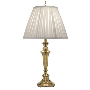 29 Inch High Burnished Brass Candlestick Table Lamp
