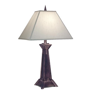 29 Inch High Antique Copper Square Rivet Table Lamp