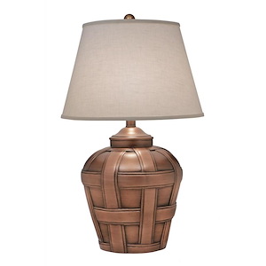 1 Light Basket Weave Table Lamp-25 Inches Tall