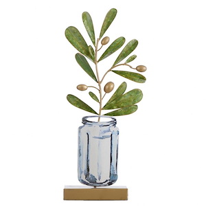 Planted Stem - Decorative Plant In Whimsical Style-20 Inches Tall and 10 Inches Wide