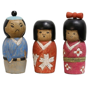 Japanese Three - Statue (Set of 3) In Global Style-11.5 Inches Tall and 5 Inches Wide