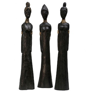 Tall Lady Trio - Sculpture-24 Inches Tall and 3 Inches Wide