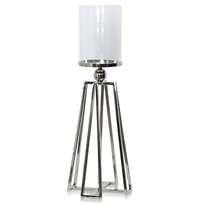 Asha - 1 Light Medium Hurricane Candle Holder Stand-26 Inches Tall and 9 Inches Wide