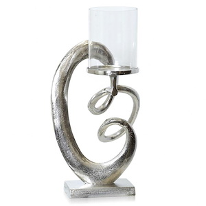 Asha - 1 Light Small Swirl Candle Holder Stand-16 Inches Tall and 7 Inches Wide