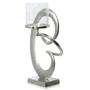 Asha - 1 Light Large Swirl Candle Holder Stand-18 Inches Tall and 7 Inches Wide
