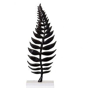 Large Metal Standing Leaf In Contemporary Style-20.5 Inches Tall and 7.5 Inches Wide