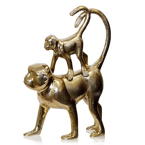 Monkey - Decorative Table Top Accessory In Whimsical Style-11 Inches Tall and 8.5 Inches Wide