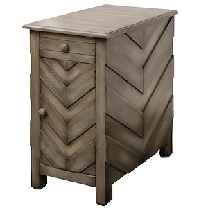 Chairside - 24 Inch Arrow Design End Table and USB