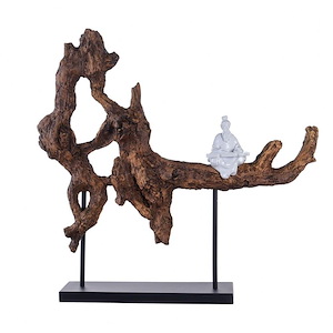 Dann Foley - Imitation Sculpture with Seated Musician-28 Inches Tall and 29.5 Inches Wide