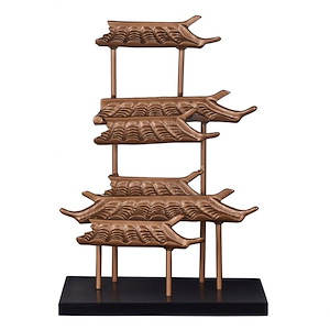 Dann Foley - Tiered Asian Pagoda In Modern Style-19.5 Inches Tall and 13.78 Inches Wide
