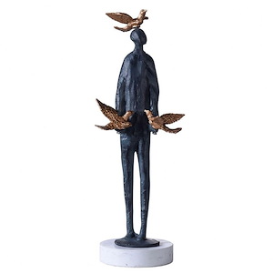 Dann Foley - Bird Man Sculpture In Modern Style-16.5 Inches Tall and 5.8 Inches Wide