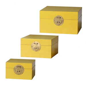 Dann Foley - Decorative Table Top Box (Set of 3)-5.5 Inches Tall and 9.4 Inches Wide