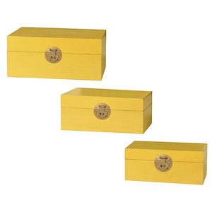 Dann Foley - Decorative Table Top Box (Set of 3)-6.3 Inches Tall and 10.2 Inches Wide