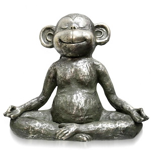 Yoga Monkey - Sculpture-15 Inches Tall and 17 Inches Wide