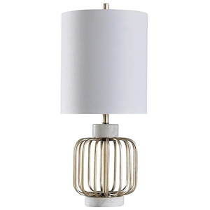 Westray - One Light Open Cage Table Lamp with Marble Base