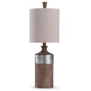 Darley - One Light Textured Banded Table Lamp with Cylinder Shade - 925263